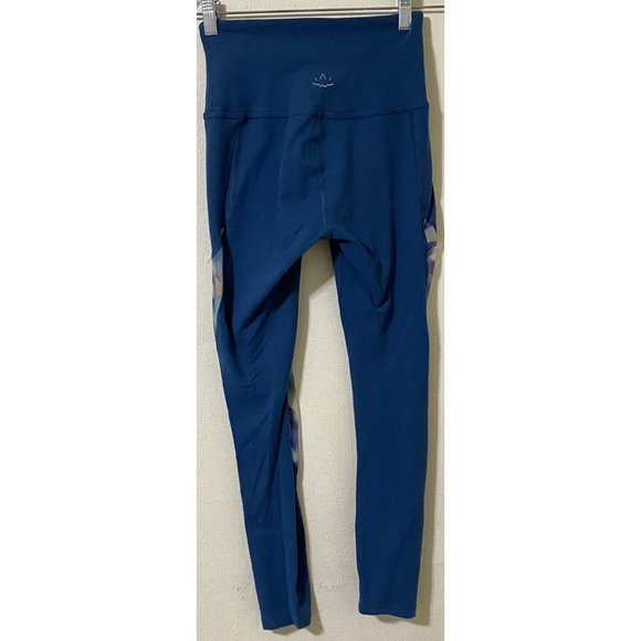 Beyond Yoga Women's Small Teal Tie Dye Mesh Side Panel Leggings 22" x 26" USA - Picture 4 of 9